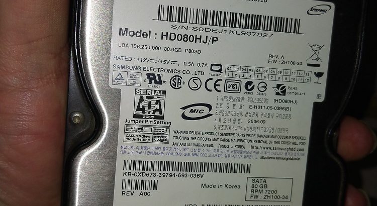 Disco duro Samsung 80 gb 5 €