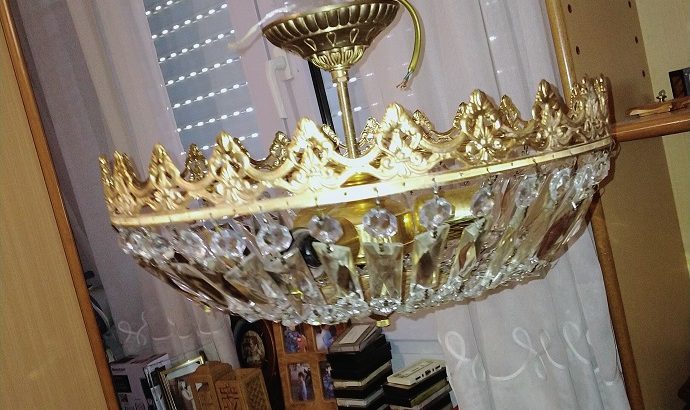 Lampara de cristal de roca