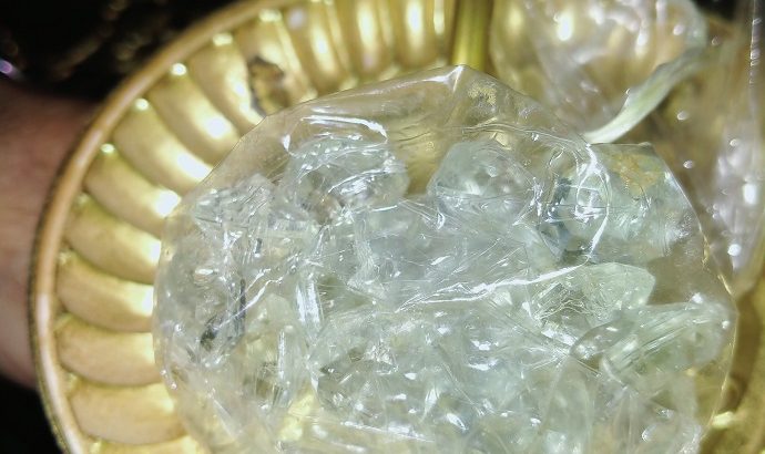 Lampara de cristal de roca